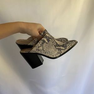 Women's Steve Madden Snake print slip on heels